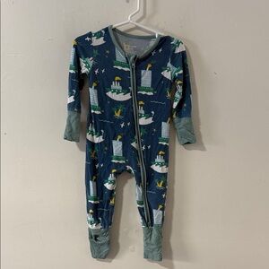 Kids Nautical Print Footie Pajamas